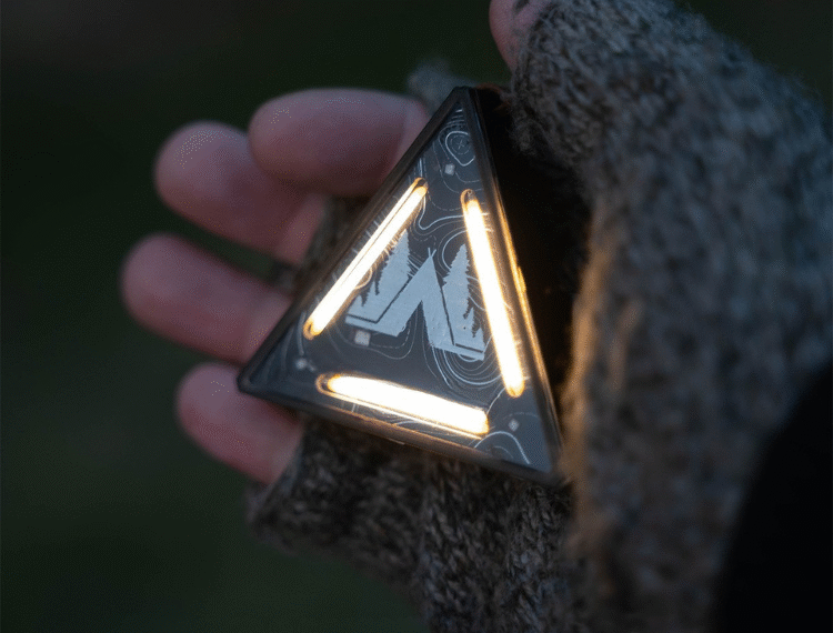 Luz triangular para acampada al aire libre, Luz de advertencia multifunción, Luz de tienda colgante mini, Luz triangular colgante