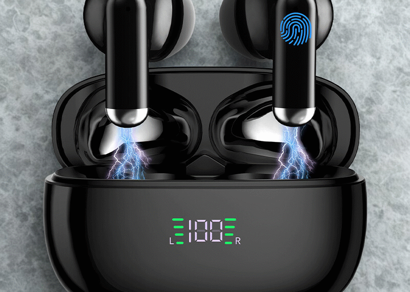 Presentación de los nuevos auriculares inalámbricos intrauriculares SP9X con reducción de ruido y pantalla digital integrada de larga duración, sencillos y elegantes