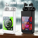 A98 BOX: Auriculares Bluetooth con pantalla multimedia de 2,8 pulgadas y batería portátil 3 en 1
